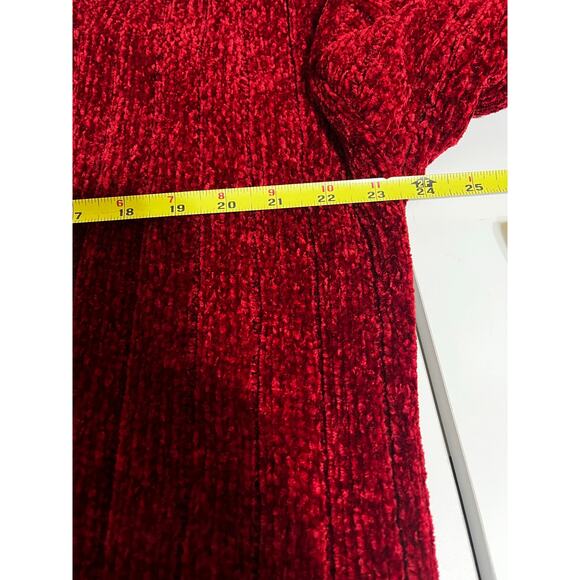 Racheal Soft & Cozy Red Chenille Cardigan - Womens Size Large- EUC - Picture 6 of 7